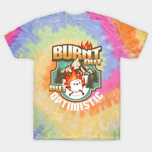 Burnt Out But Optimistic Marshmallow Cute Outdoor Camping T-Shirt